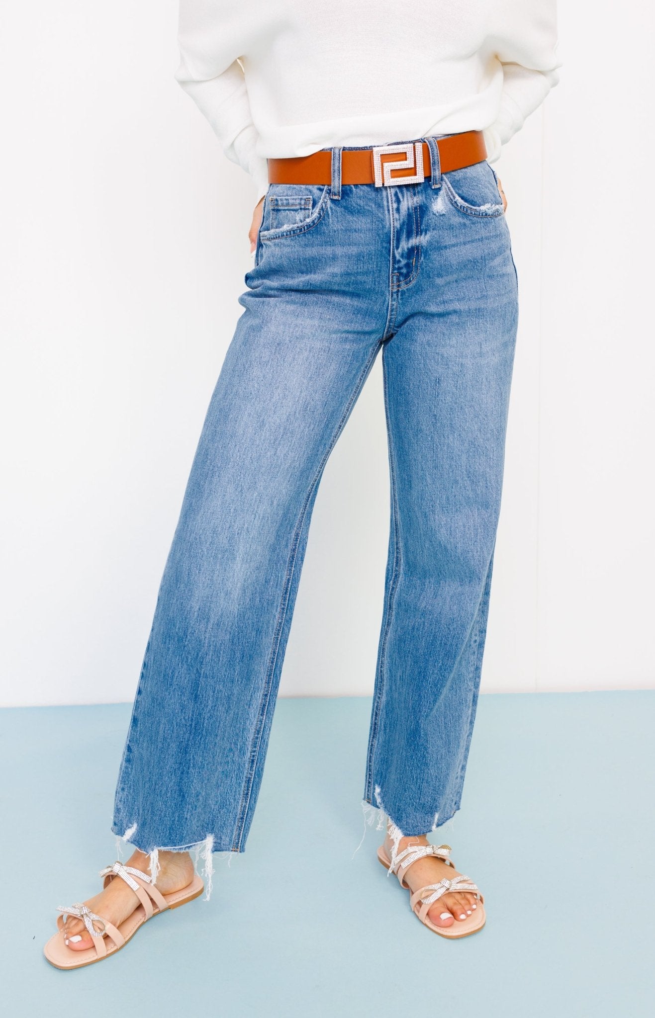 The Mina High Rise Crop Wide Leg Jeans, VICTORIOUS - HerringStones