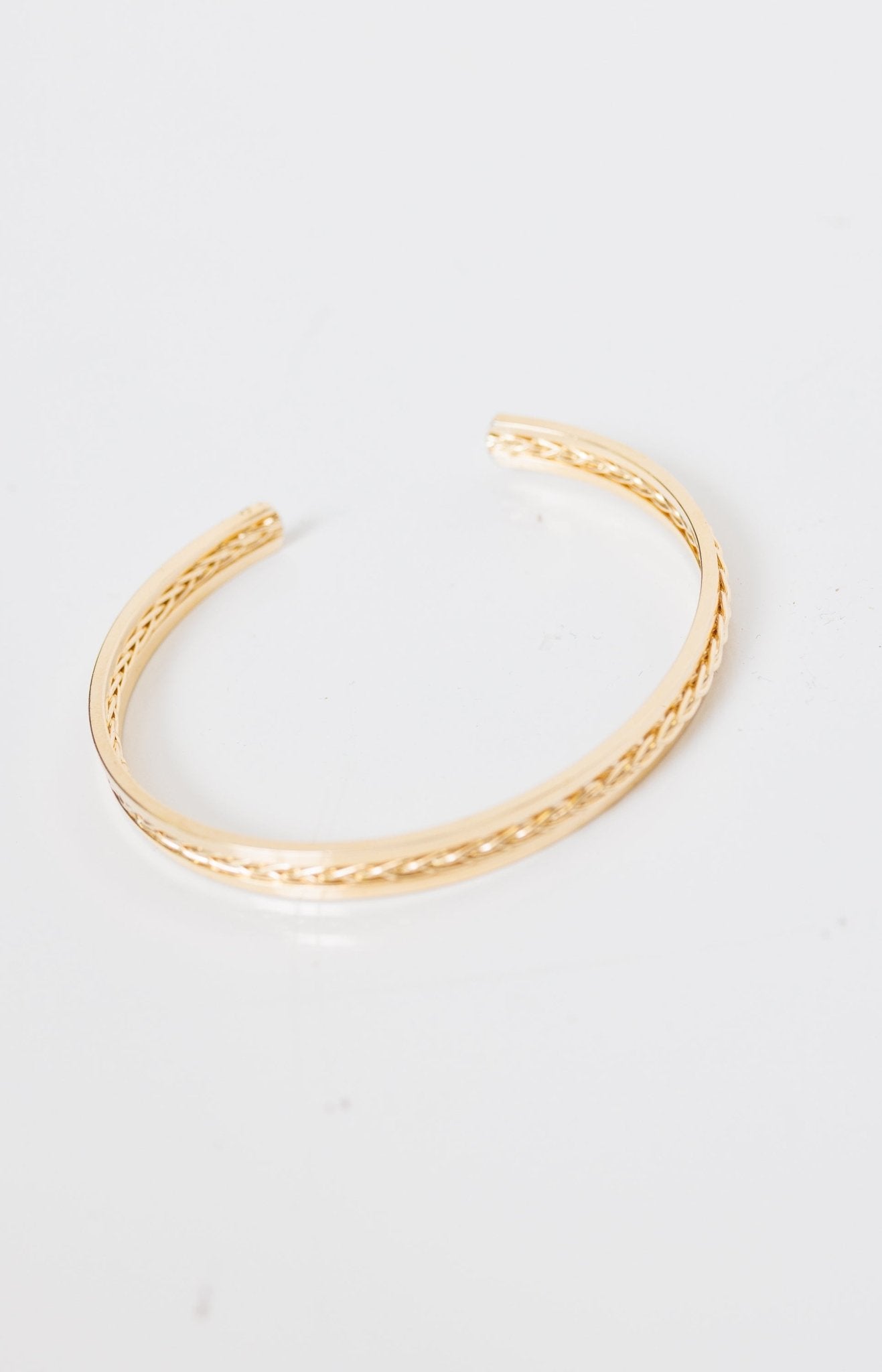 Twisted Detail Cuff Bracelet, GOLD - HerringStones