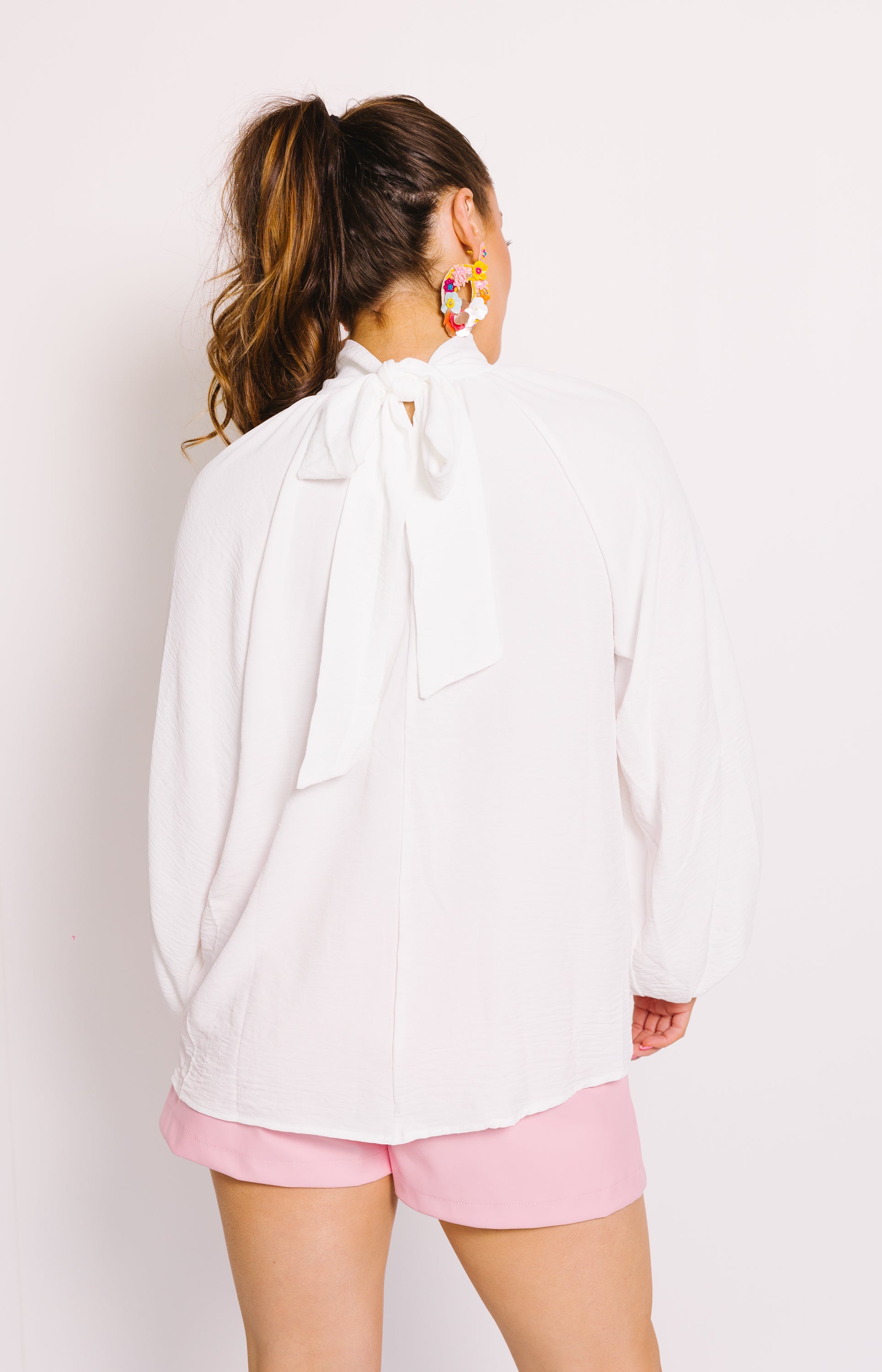 Sleek Statement Blouse, OFF WHITE