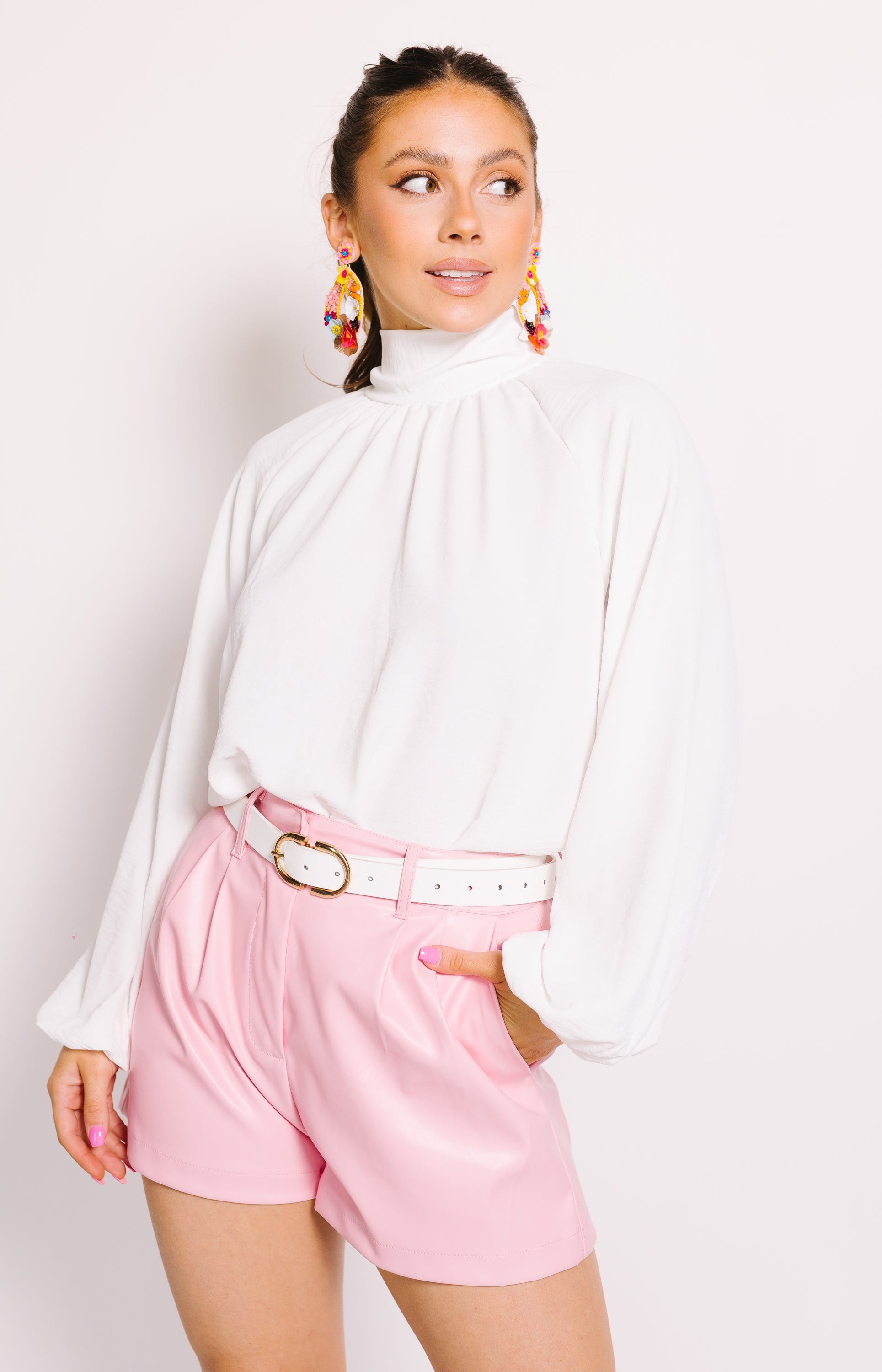 Sleek Statement Blouse, OFF WHITE