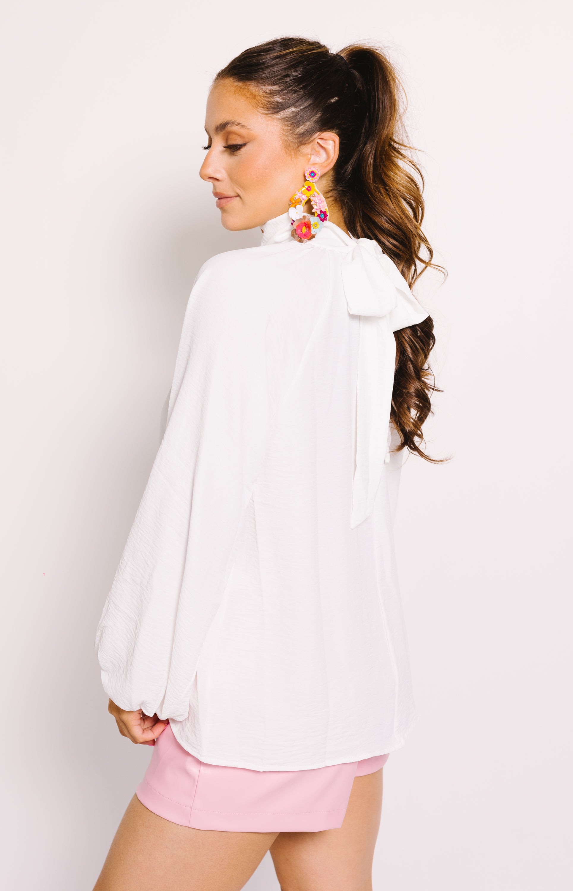Sleek Statement Blouse, OFF WHITE