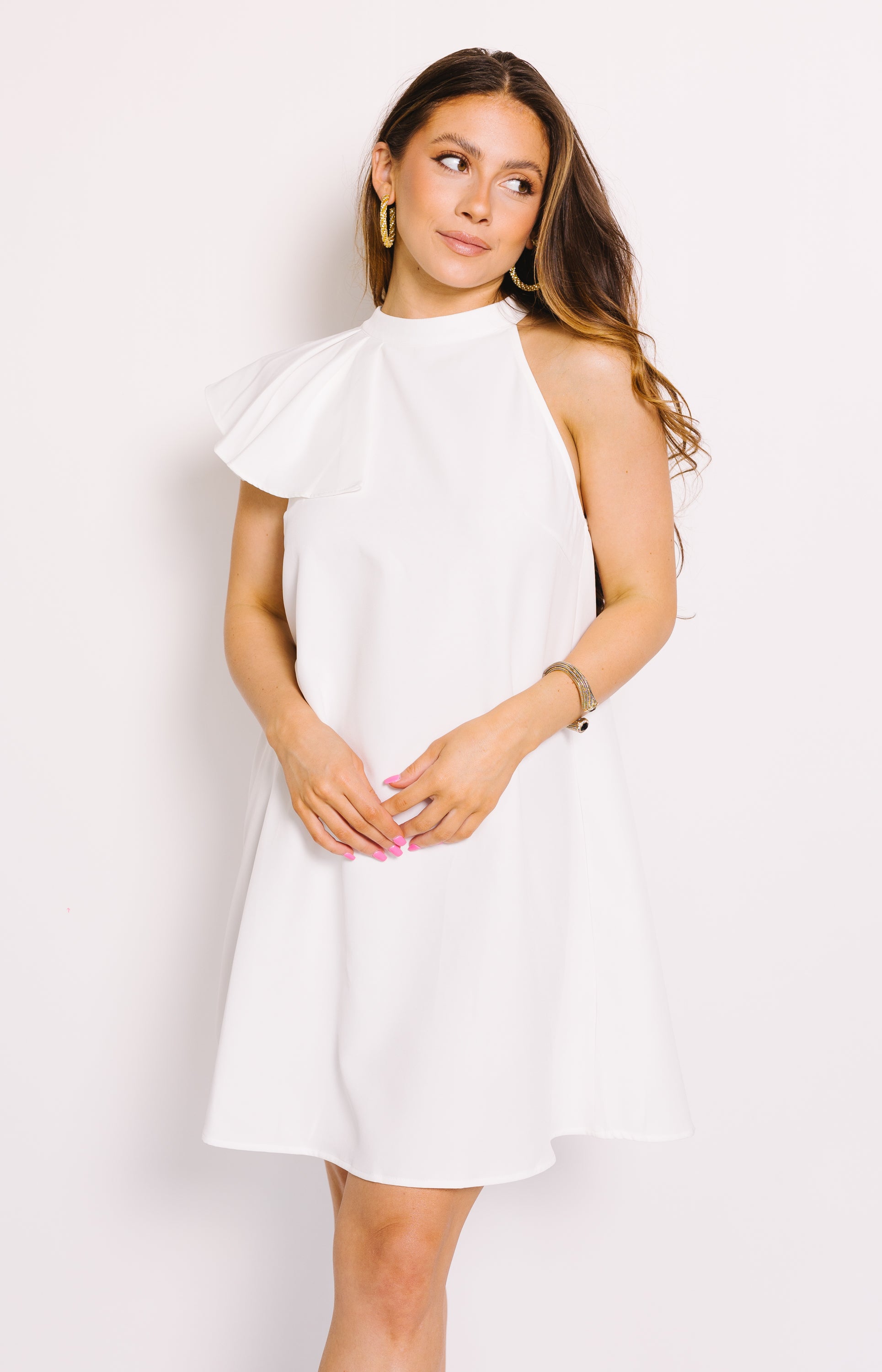 Serene Mini Dress, WHITE