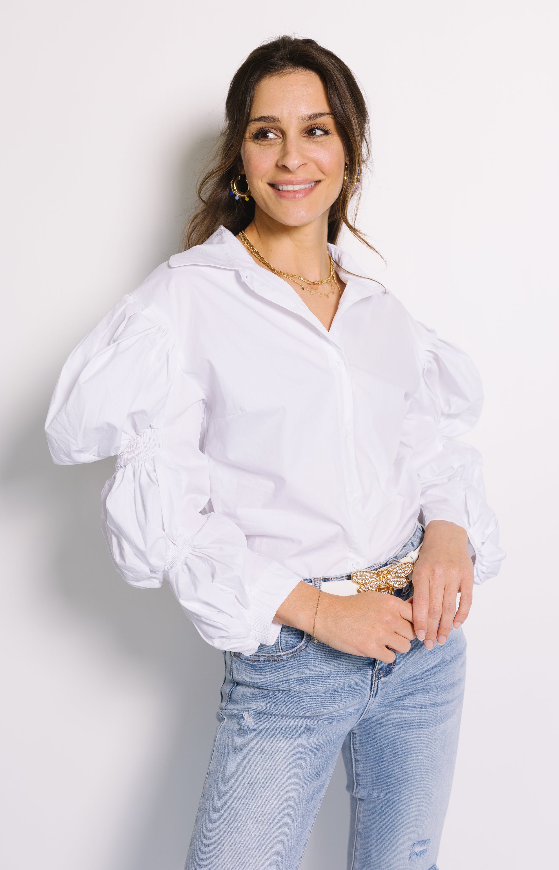 All The Drama Puff Sleeve Top, OFF WHITE