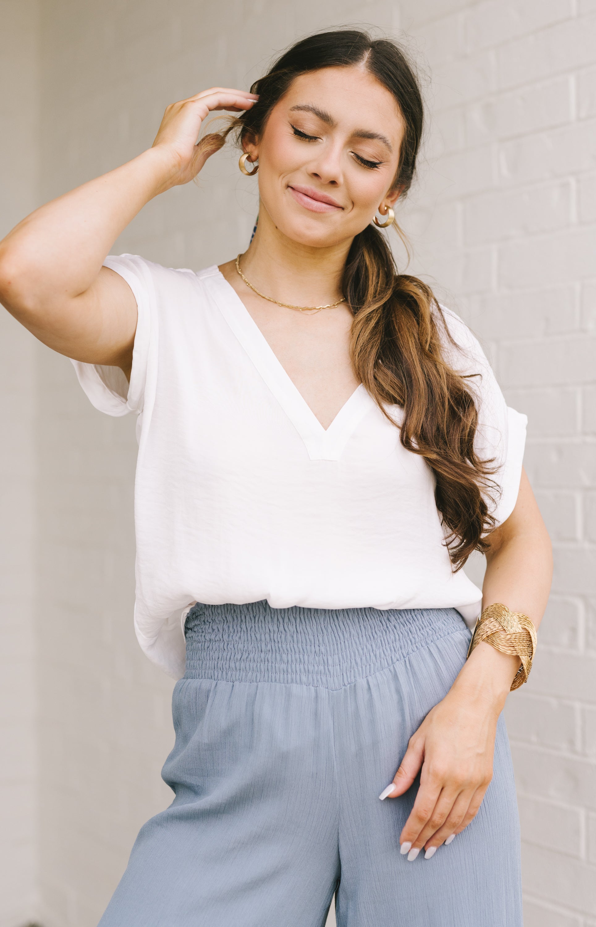 So Delightful Drop Sleeve Tee, WHITE