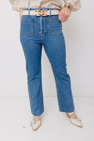 HIDDEN: Kristy Crop Flare Jean, MEDIUM DARK