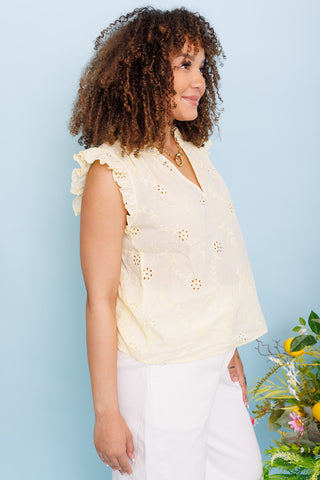 Rosecliff Blouse, BUTTER