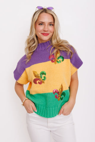 Fleur De Luxe Top, PURPLE MULTI