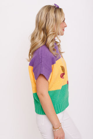 Fleur De Luxe Top, PURPLE MULTI