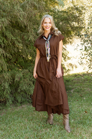Block Street Cutie Dress, BROWN