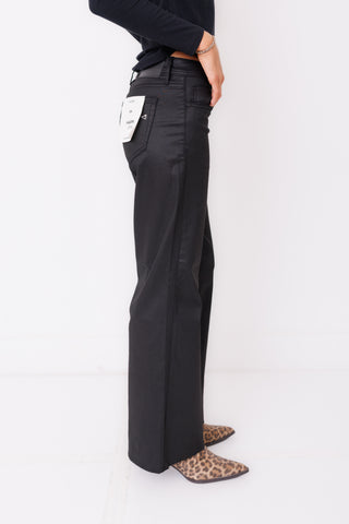 HIDDEN: Black Magic Coated Low Rise Flare Jeans