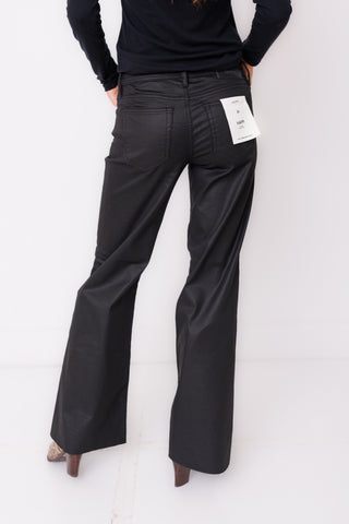 HIDDEN: Black Magic Coated Low Rise Flare Jeans