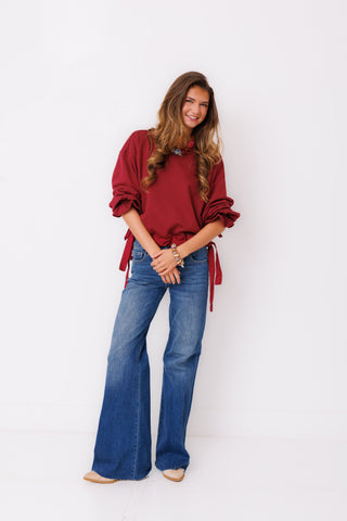 Bow Season Sweatshirt, MERLOT