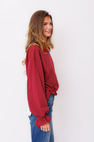 Bow Season Sweatshirt, MERLOT