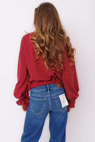 Bow Season Sweatshirt, MERLOT
