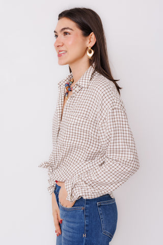 Z SUPPLY: River Plaid Button Up, FROSTED PEARL