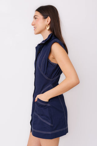 Ranch Hand Mini Dress, NAVY