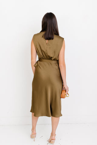 Vogue Line Midi Dress, OLIVE