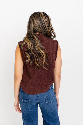 Sleek Motion Sweater Top, BROWN