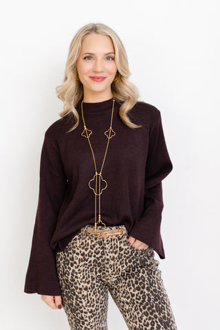 Textured Charm Top, ESPRESSO