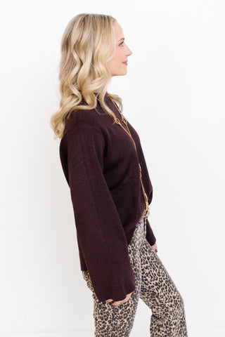 Textured Charm Top, ESPRESSO