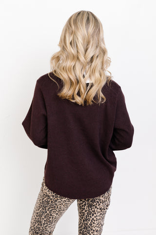 Textured Charm Top, ESPRESSO