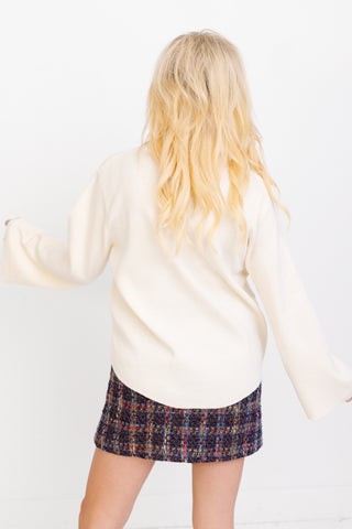 Textured Charm Top, CREAM