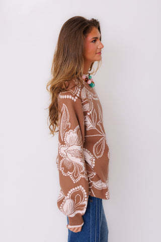Mocha Bloom Sweater