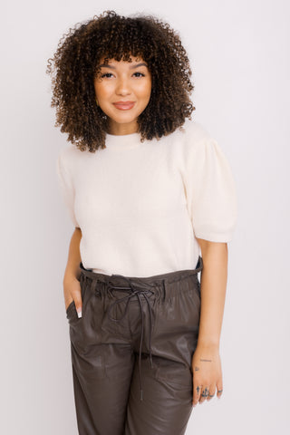 Bare Poise Sweater Top, CREAM