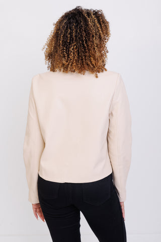 Poised Leatherette Jacket, ANGEL WING