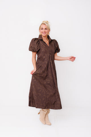Gilded Grove Midi Dress