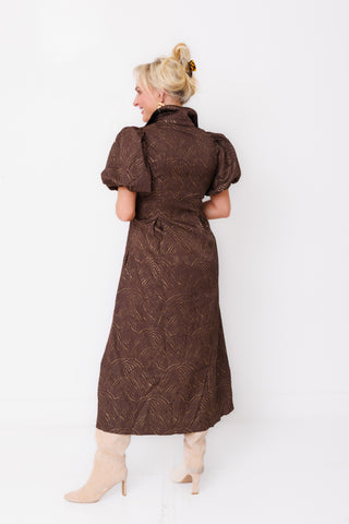 Gilded Grove Midi Dress