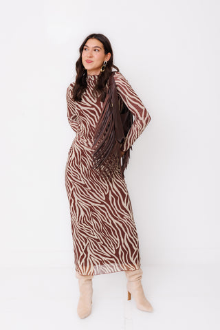 Z SUPPLY: Sevilla Zebra Mesh Midi Dress