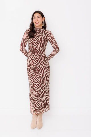 Z SUPPLY: Sevilla Zebra Mesh Midi Dress