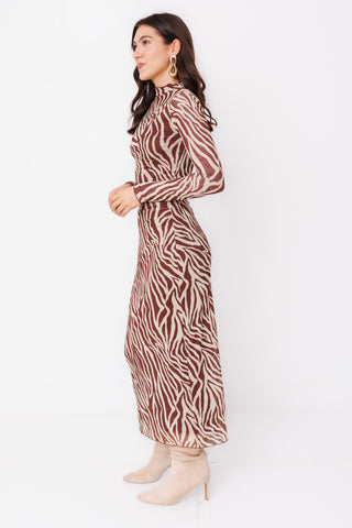 Z SUPPLY: Sevilla Zebra Mesh Midi Dress