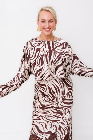 Serengeti Satin Dolman Top