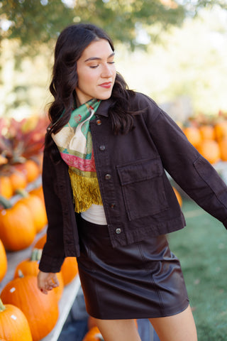 Z SUPPLY: Rey Cropped Chore Jacket, UMBER