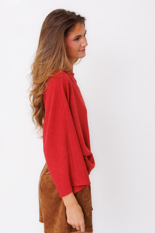 Cider Season Boat Neck Top, RUST
