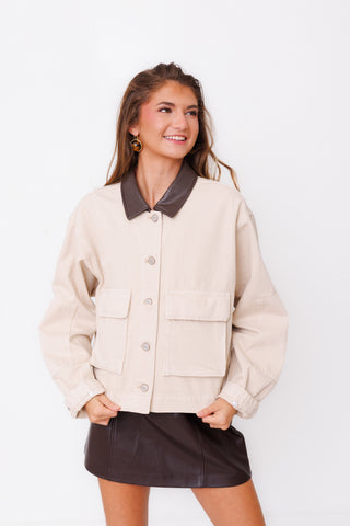 Z SUPPLY: Rey Cropped Chore Jacket, SOAPSTONE