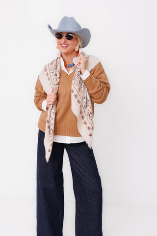 Z SUPPLY: Cloud Spun V-Neck Sweater, GOLDEN CARAMEL