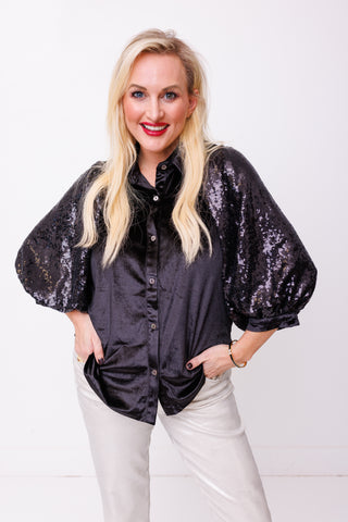 Feel Popular Blouse, BLACK