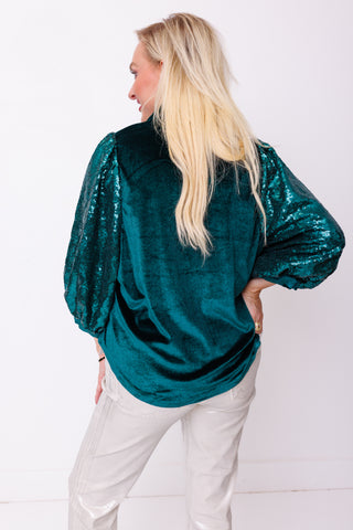 Feel Popular Blouse, HUNTER GREEN