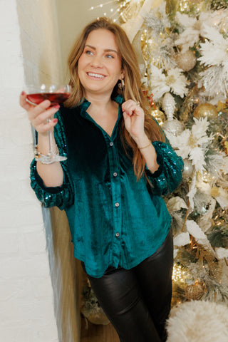 Feel Popular Blouse, HUNTER GREEN