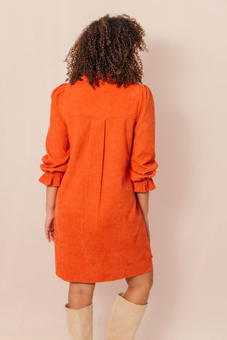 JOYJOY: Placket Dress, ORANGE
