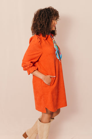JOYJOY: Placket Dress, ORANGE