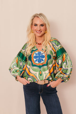 JADE: Trimmed Peasant Top