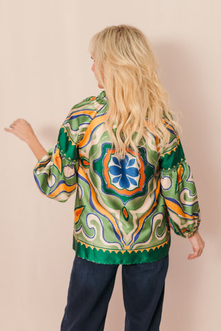 JADE: Trimmed Peasant Top