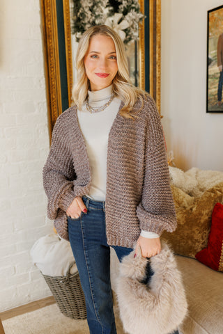 Winter Season Cardigan, CHOCO