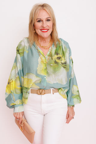 Eden Drift Blouse, SAGE