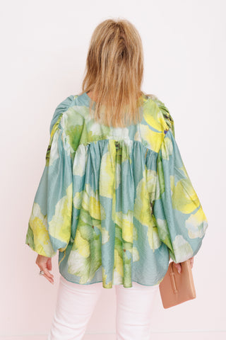 Eden Drift Blouse, SAGE