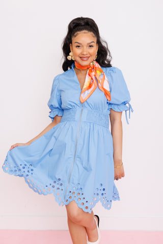 Soft Skyline Dress, BLUE